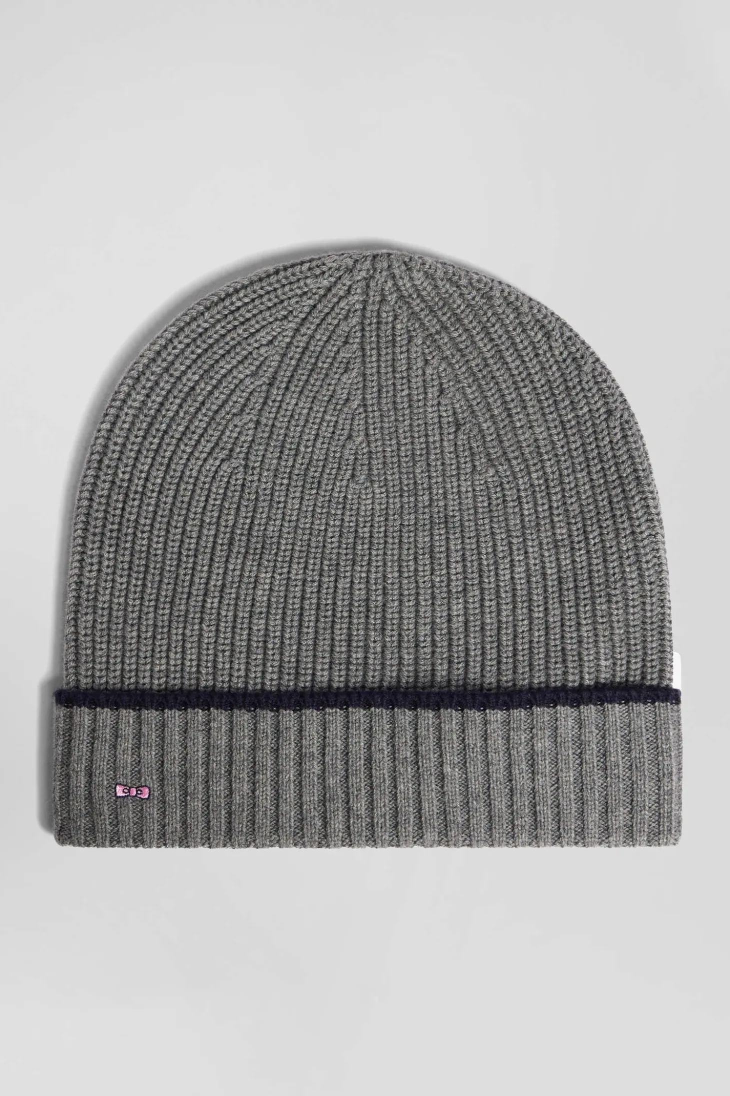 Anthracite grey ribbed knitted beanie