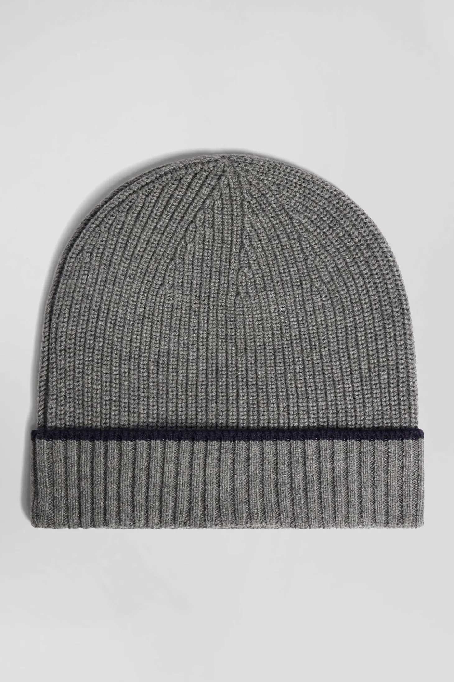 Anthracite grey ribbed knitted beanie