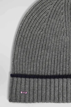 Anthracite grey ribbed knitted beanie
