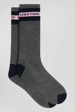 Anthracite grey stretch cotton socks Eden Park