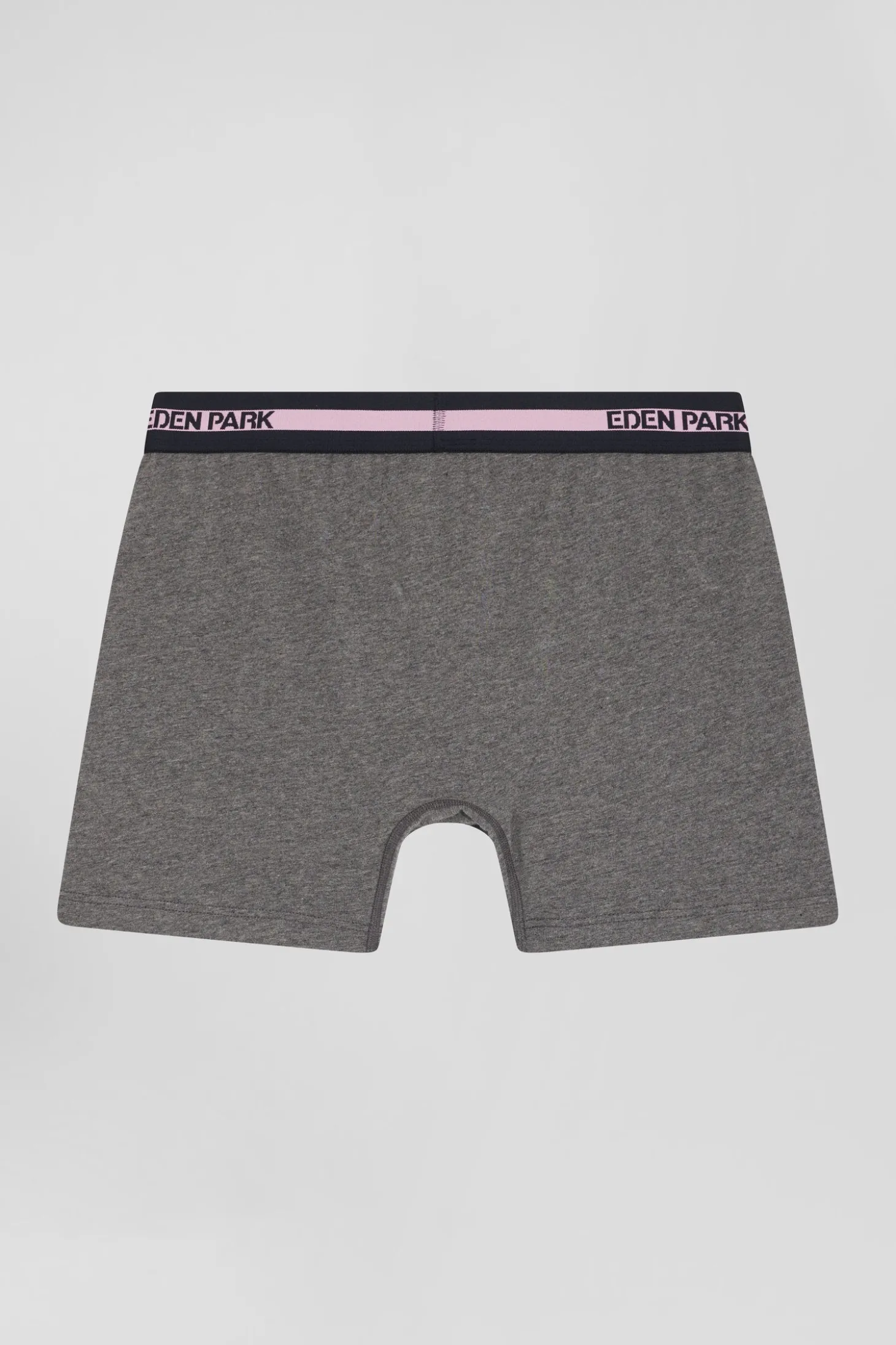 Anthracite grey stretch cotton boxers with branded waistband