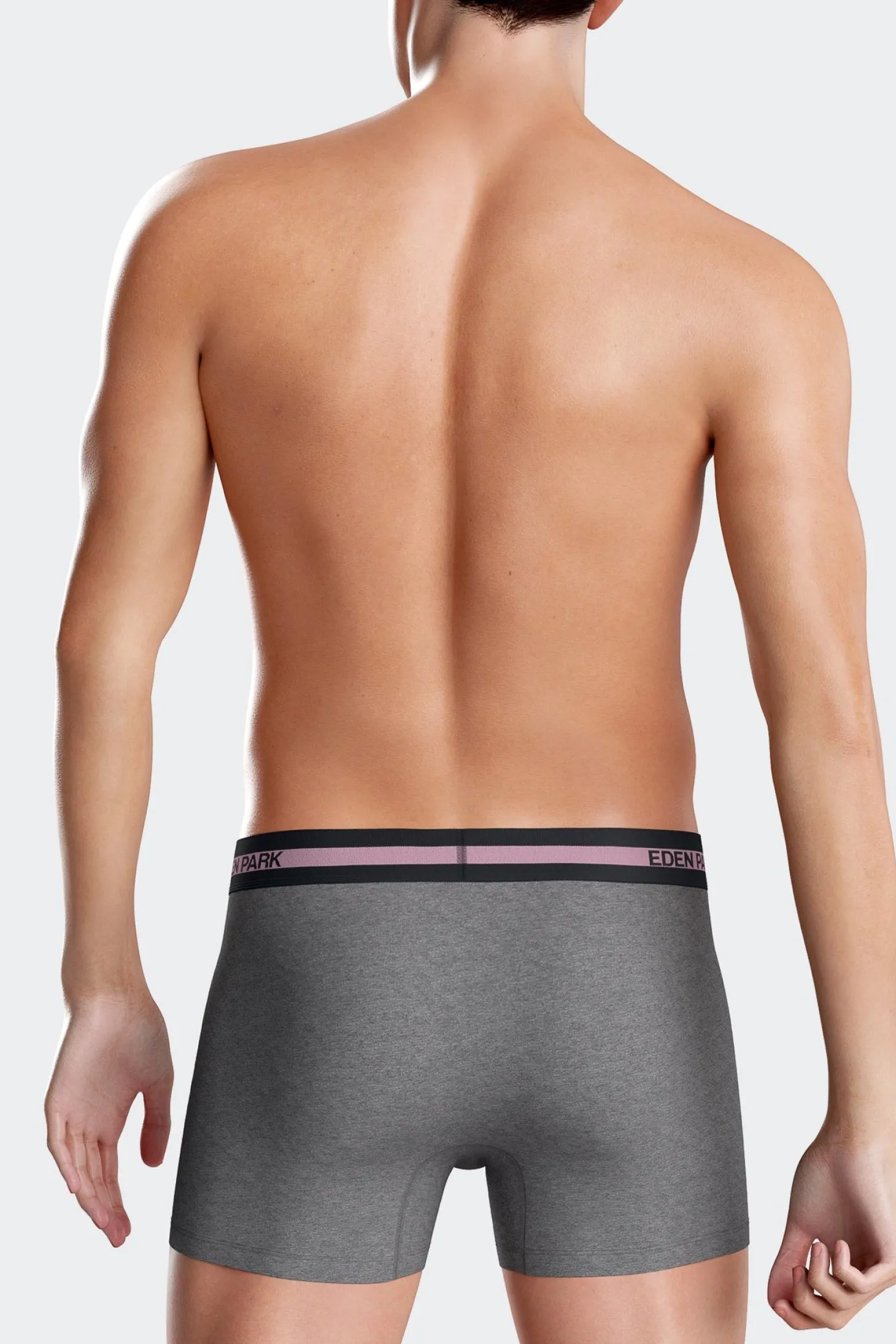 Anthracite grey stretch cotton boxers with branded waistband