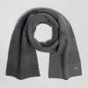 Anthracite grey striped cotton scarf
