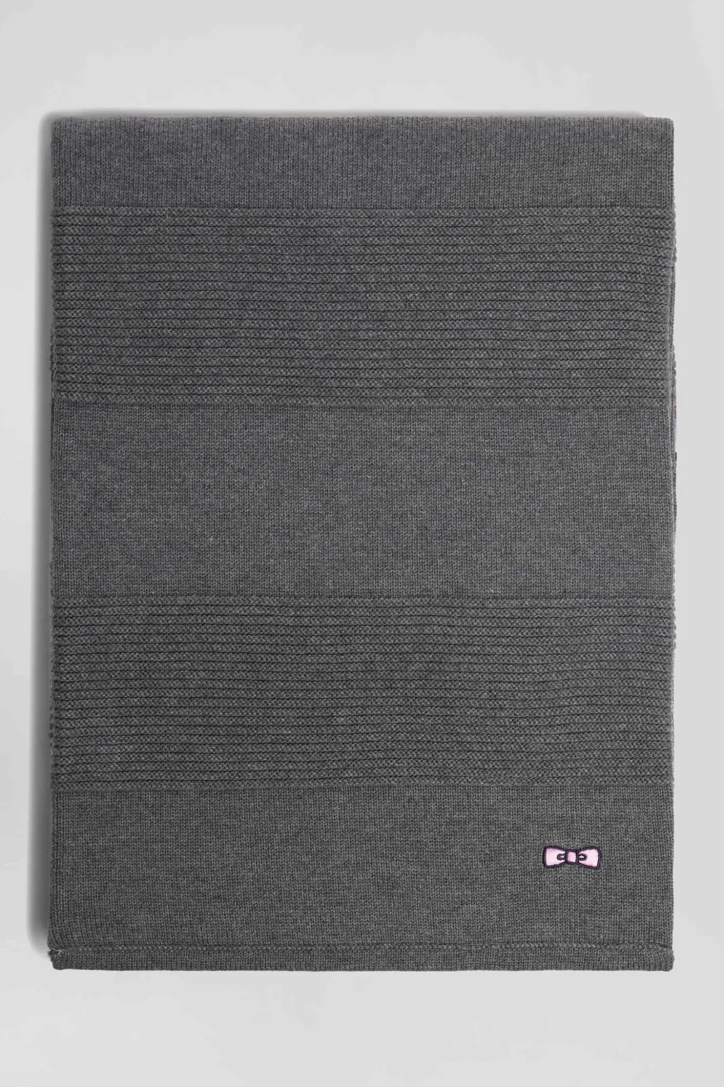 Anthracite grey striped cotton scarf