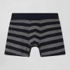 Anthracite grey striped stretch cotton boxers