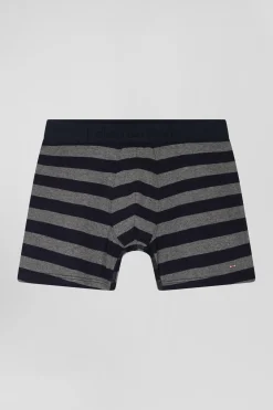Anthracite grey striped stretch cotton boxers