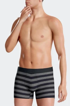 Anthracite grey striped stretch cotton boxers