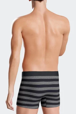Anthracite grey striped stretch cotton boxers