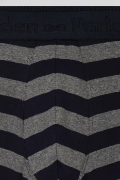 Anthracite grey striped stretch cotton boxers