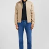 Beige jacket in cotton gabardine