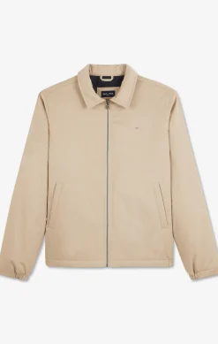 Beige jacket in cotton gabardine