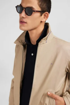 Beige jacket in cotton gabardine