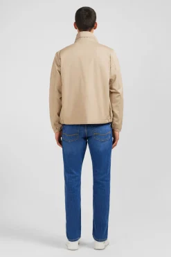 Beige jacket in cotton gabardine