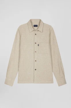 Beige mixed cotton shirt