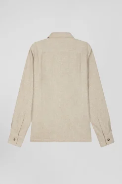 Beige mixed cotton shirt
