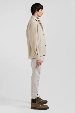 Beige mixed cotton shirt
