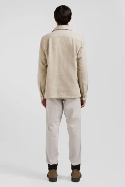 Beige mixed cotton shirt
