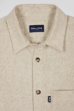 Beige mixed cotton shirt