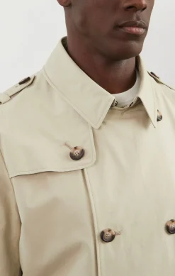 Beige water-repellent trench coat