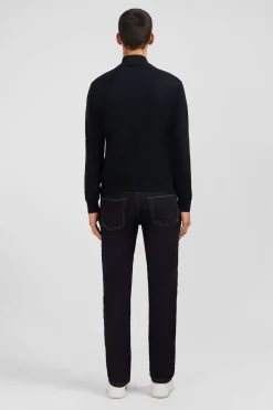 Black cotton cardigan with zipper