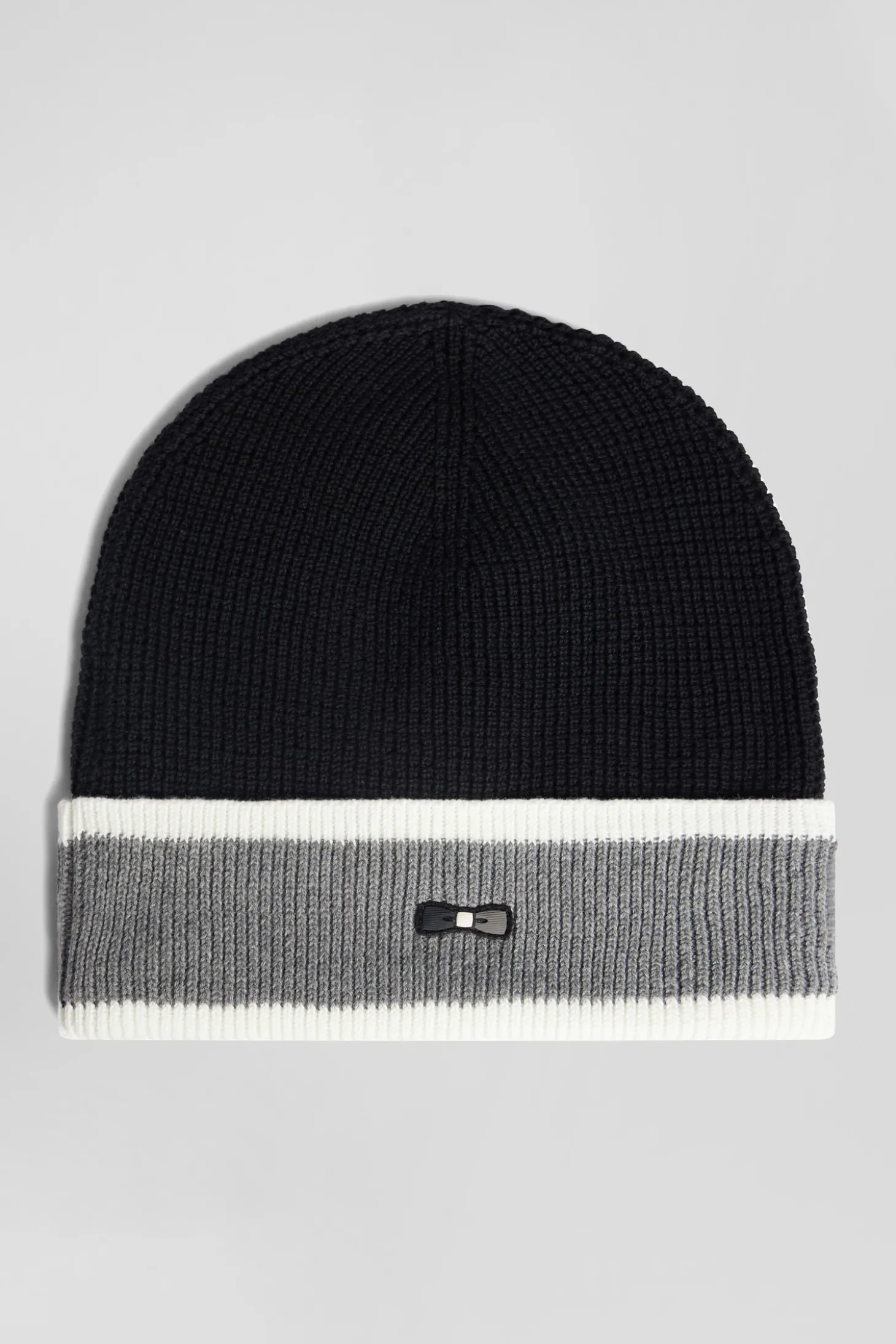 Black cotton EP10 jacquard beanie