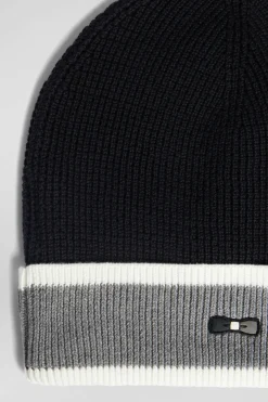 Black cotton EP10 jacquard beanie