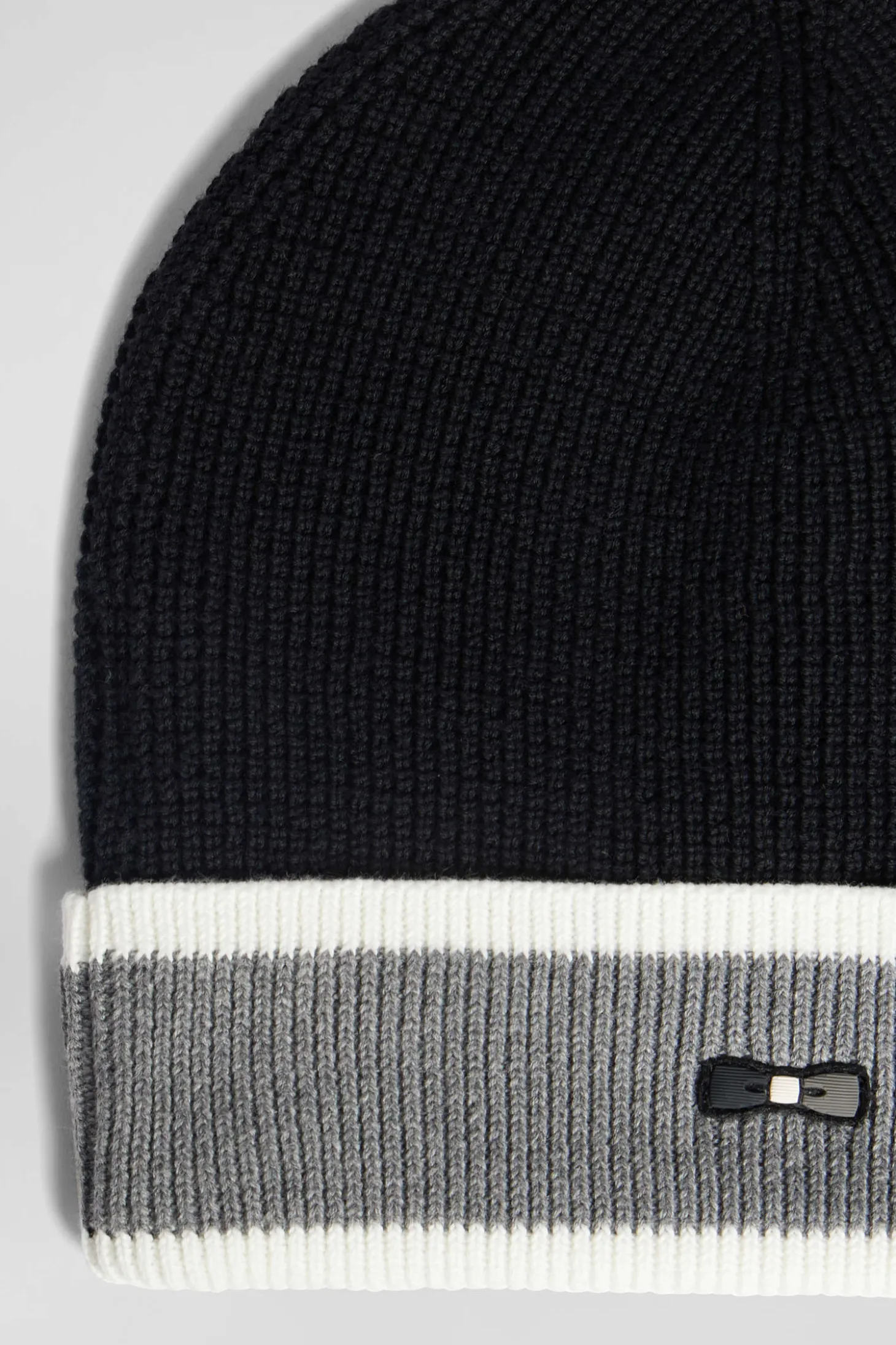 Black cotton EP10 jacquard beanie