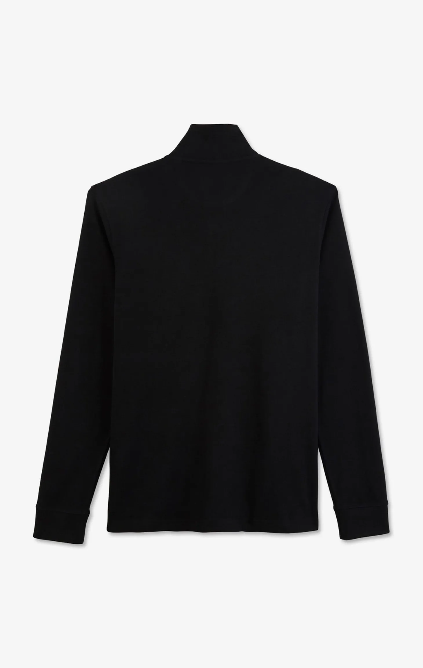 Black cotton polo with contrasting neck