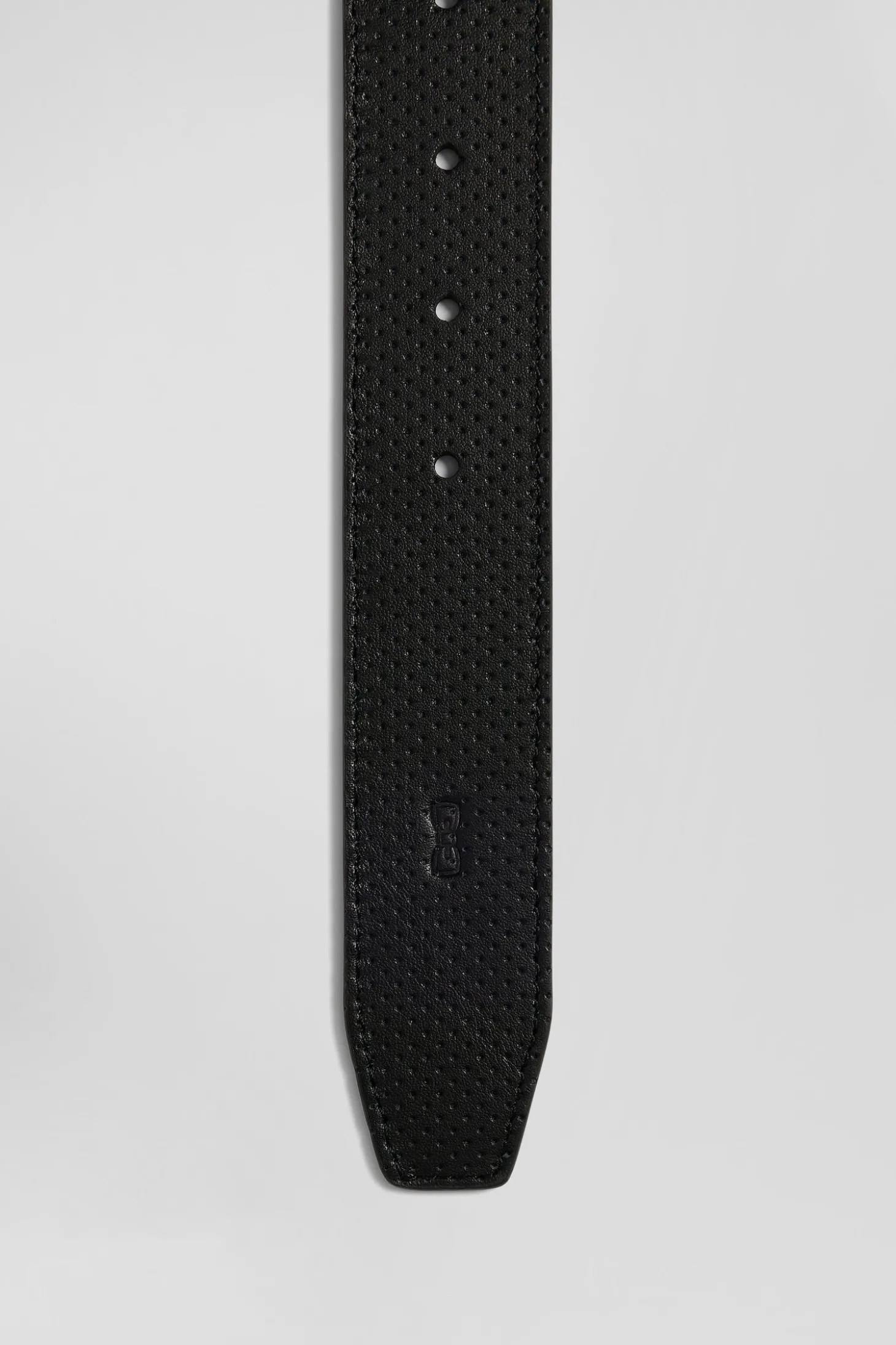 Black leather belt set with two metal buckles