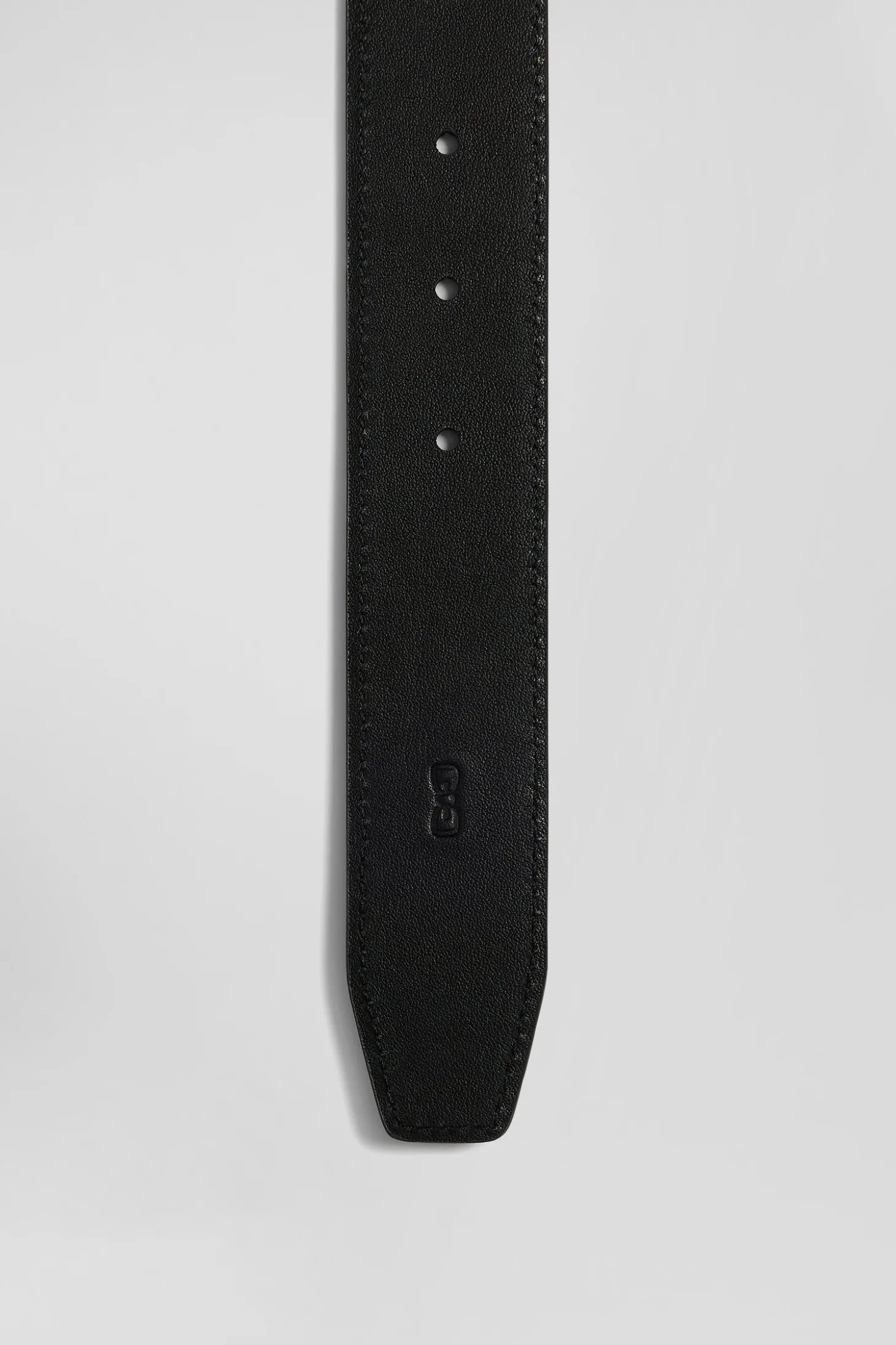 Black leather belt set with two metal buckles