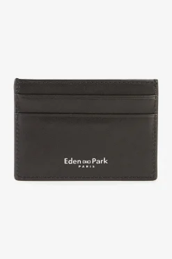 Black leather cardholder