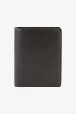 Black leather French-style wallet