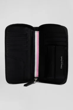 Black leather French-style wallet