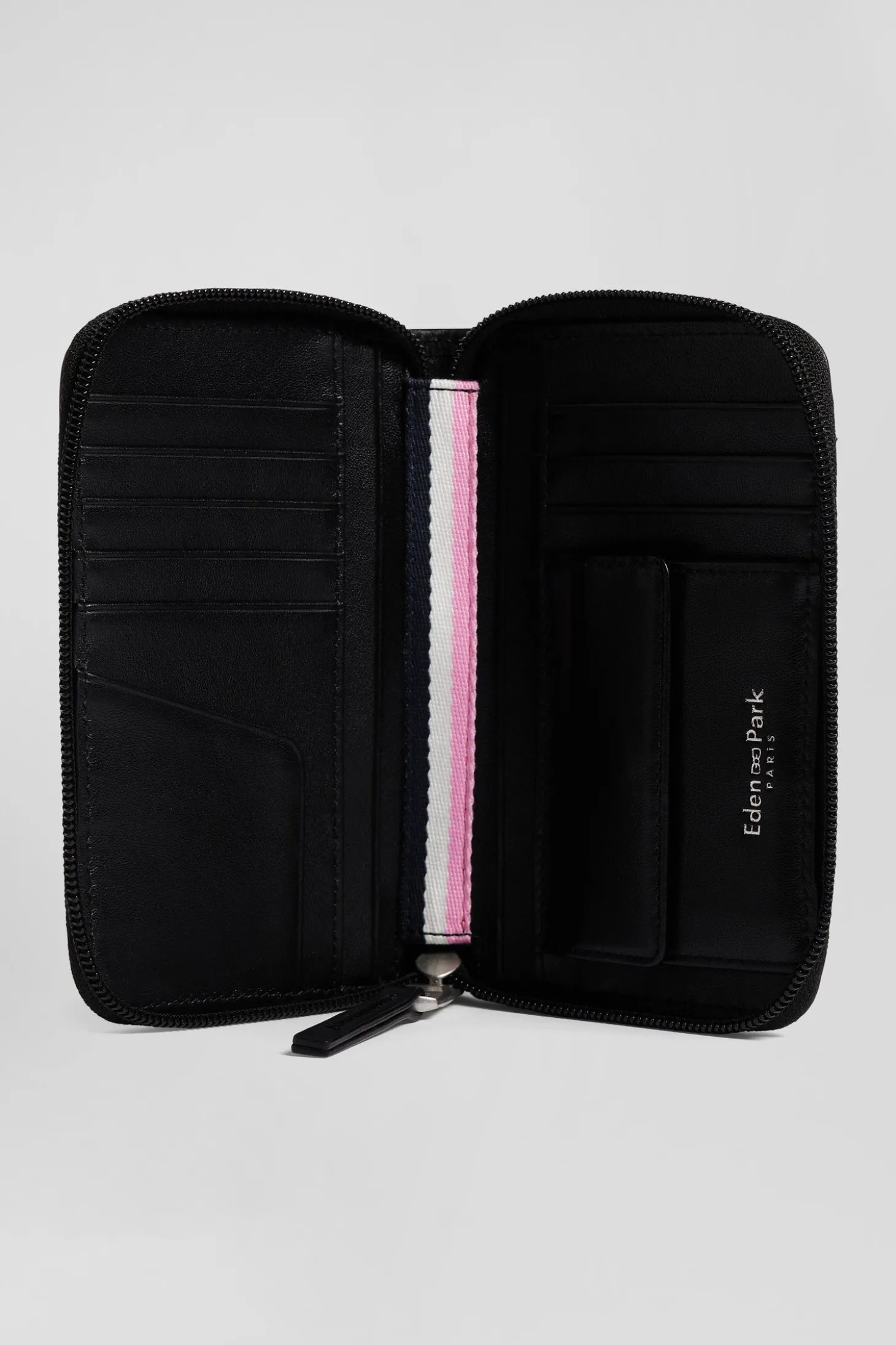 Black leather French-style wallet