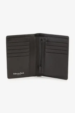 Black leather French-style wallet
