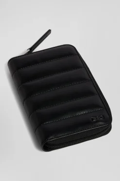 Black leather French-style wallet