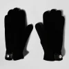 Black leather gloves