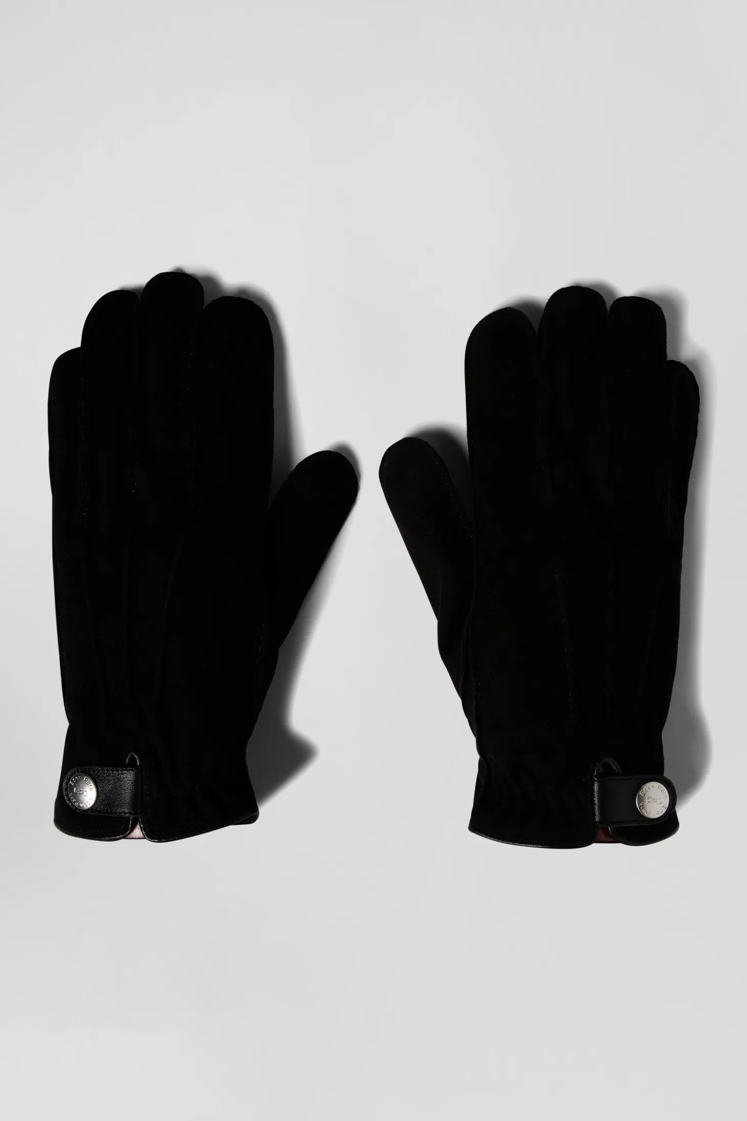 Black leather gloves