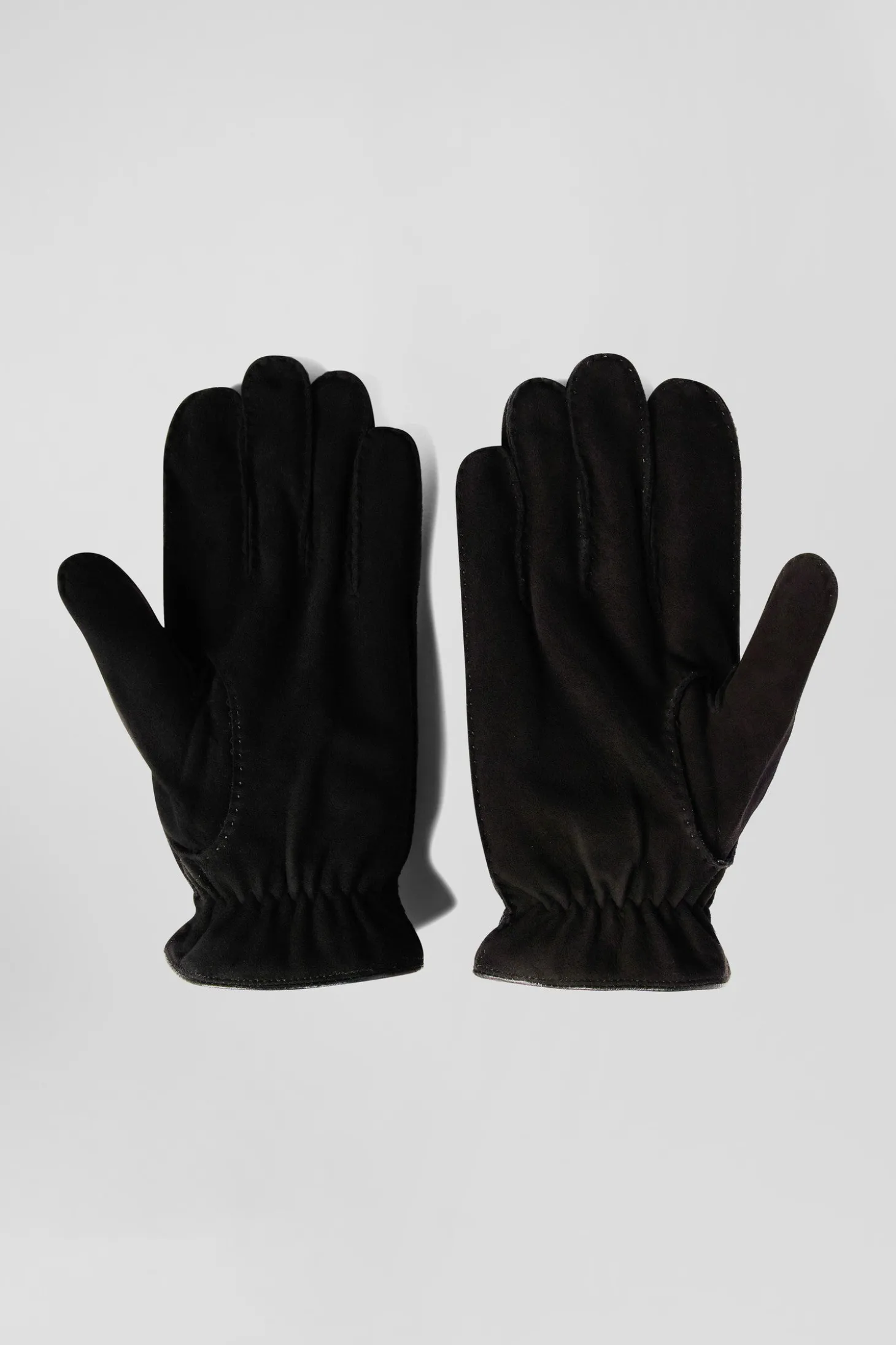Black leather gloves