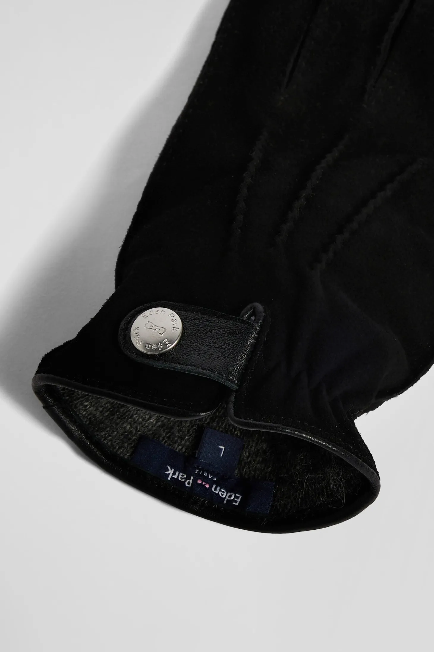 Black leather gloves
