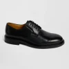 Black leather lace-up Derbies