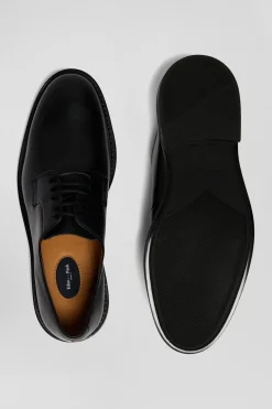 Black leather lace-up Derbies