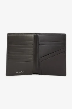 Black leather passport wallet