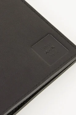 Black leather passport wallet