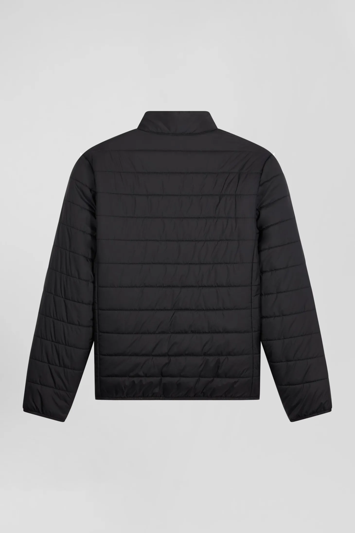 Black long-sleeved high collar down jacket