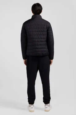 Black long-sleeved high collar down jacket