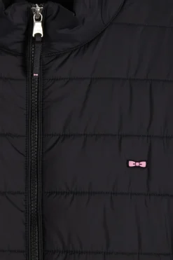 Black long-sleeved high collar down jacket