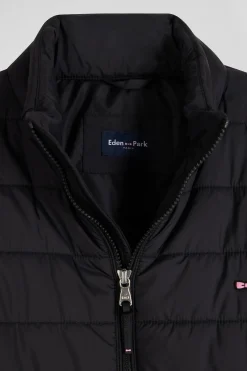 Black long-sleeved high collar down jacket
