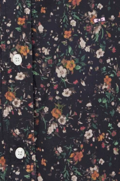 Black lyocell floral shirt dress