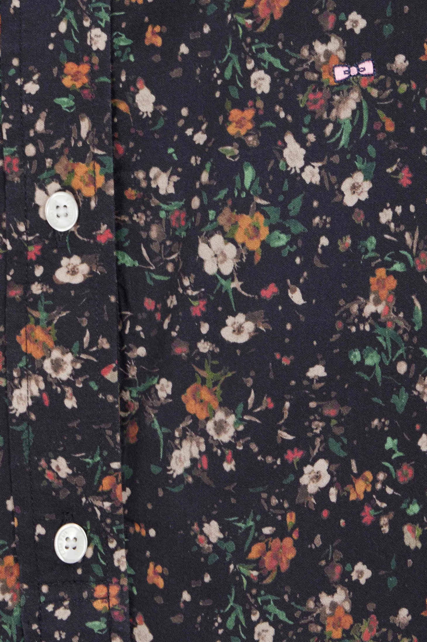 Black lyocell floral shirt dress